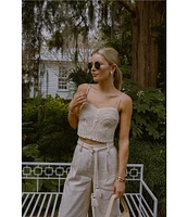 Antonio Melani x Style by Simkins Fran Linen Blend Coordinating Rope Belt Pants