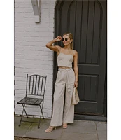 Antonio Melani x Style by Simkins Fran Linen Blend Coordinating Rope Belt Pants