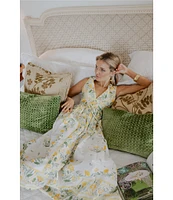 Antonio Melani x Style by Simkins Hannah Poplin V-Neck Sleeveless Belted Maxi Dress