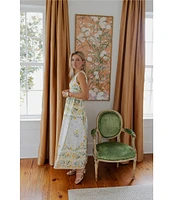 Antonio Melani x Style by Simkins Hannah Poplin V-Neck Sleeveless Belted Maxi Dress