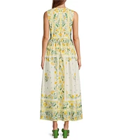 Antonio Melani x Style by Simkins Hannah Poplin V-Neck Sleeveless Belted Maxi Dress
