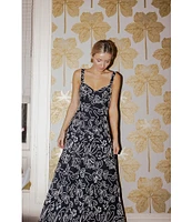 Antonio Melani x Style by Simkins Kathleen Soutache Crochet Sweetheart Neck Sleeveless Dress