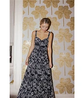 Antonio Melani x Style by Simkins Kathleen Soutache Crochet Sweetheart Neck Sleeveless Dress