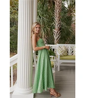 Antonio Melani x Style by Simkins Margo Printed Poplin Sweetheart Neck Sleeveless Dress