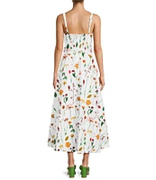 Antonio Melani x Style by Simkins Maybry Floral Print Poplin Sweetheart Neck Sleeveless Dress