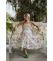 Antonio Melani x Style by Simkins Maybry Floral Print Poplin Sweetheart Neck Sleeveless Dress
