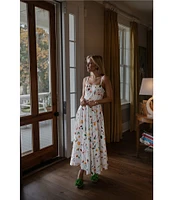 Antonio Melani x Style by Simkins Maybry Floral Print Poplin Sweetheart Neck Sleeveless Dress