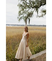 Antonio Melani x Style by Simkins Page Soutache Linen Blend Sweetheart Sleeveless Dress