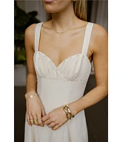 Antonio Melani x Style by Simkins Page Soutache Linen Blend Sweetheart Sleeveless Dress