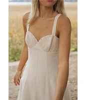 Antonio Melani x Style by Simkins Page Soutache Linen Blend Sweetheart Sleeveless Dress