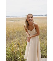 Antonio Melani x Style by Simkins Page Soutache Linen Blend Sweetheart Sleeveless Dress