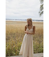 Antonio Melani x Style by Simkins Page Soutache Linen Blend Sweetheart Sleeveless Dress