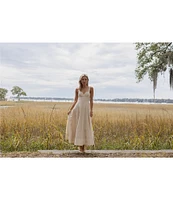 Antonio Melani x Style by Simkins Page Soutache Linen Blend Sweetheart Sleeveless Dress