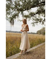 Antonio Melani x Style by Simkins Page Soutache Linen Blend Sweetheart Sleeveless Dress