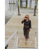 Antonio Melani x Style by Simkins Rhodes Long Sleeved Lace Dress Swim Cover-Up