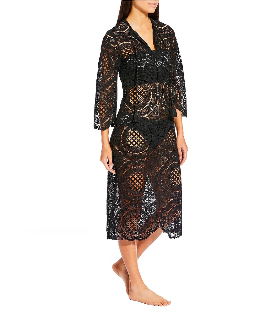 Antonio Melani x Style by Simkins Rhodes Long Sleeved Lace Dress Swim Cover-Up