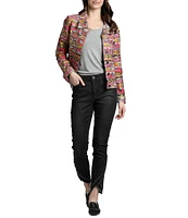 APNY Abstract Floral Printed Long Sleeve Denim Jacket