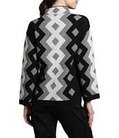 APNY Argyle Funnel Neck Long Sleeve Sweater