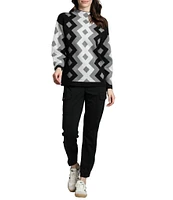 APNY Argyle Funnel Neck Long Sleeve Sweater