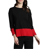 APNY Color Block Crew Neck Long Sleeve Pullover