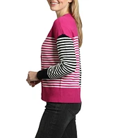 APNY Color Block V-Neck Long Sleeve Cardigan