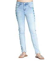 APNY Embroidered Stretch Straight Leg Ankle Jean