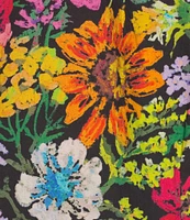 APNY Floral Print Spread Collar Long Sleeve Button Front Shirt