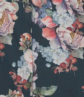 APNY Floral Print Spread Collar Long Sleeve Shirt Dress