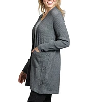 APNY Knit Open Front Long Sleeve Cardigan