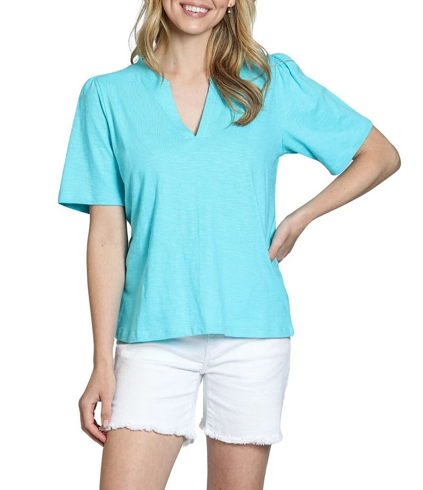 APNY Knit V-Neck Short Sleeve Tee