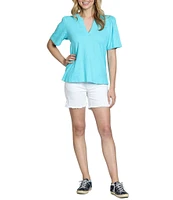 APNY Knit V-Neck Short Sleeve Tee