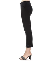 APNY Olivia Stretch Ponte Cropped Frayed Pants
