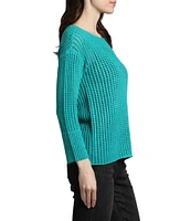 APNY Open Knit Crew Neck Long Sleeve Pullover