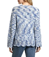 APNY Open Stretch Knit Crew Neck Long Sleeve Sweater