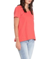 APNY Round Neck Short Sleeve Asymmetrical Hem Top