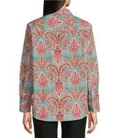 APNY Spread Collar Long Sleeve Button Front Boyfriend Shirt