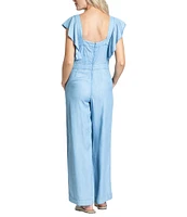 APNY Square Neck Flutter Short Sleeve Jumpsuit