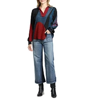 APNY Stretch Denim Cropped Wide Leg Jeans