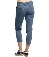 APNY Stretch Twill Cropped Raw Hem Jeans