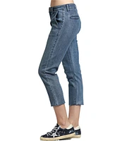 APNY Stretch Twill Cropped Raw Hem Jeans