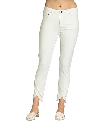 APNY Stretch Twill Skinny Ankle Tulip Frayed Hem Jean