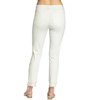APNY Stretch Twill Skinny Ankle Tulip Frayed Hem Jean