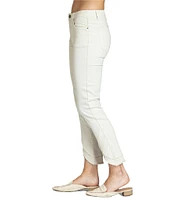 APNY Stretch Twill Skinny Ankle Tulip Frayed Hem Jean