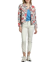 APNY Stretch Twill Skinny Ankle Tulip Frayed Hem Jean