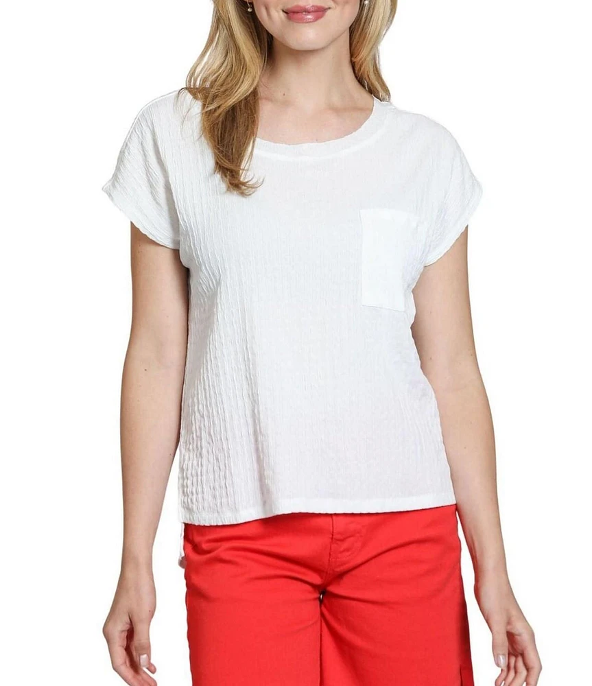 APNY Stretch Woven Crew Neck Short Sleeve Tee