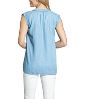 APNY V-Neck Sleeveless Fray Edge Tank