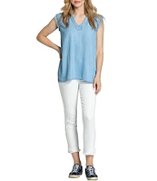 APNY V-Neck Sleeveless Fray Edge Tank
