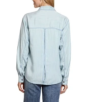 APNY Woven Mandarin Collar Long Sleeve Shirt