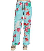 APNY Woven Printed Flat Front Drawstring Pants
