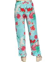 APNY Woven Printed Flat Front Drawstring Pants